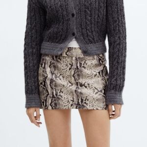Mango Snake Print Mini Skirt